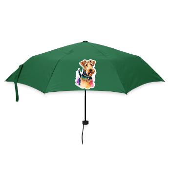 Airedale Terrier Aquarelle - Parapluie standard - vert bouteille - Devant