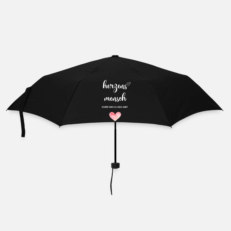 Herzensmensch - Regenschirm (klein) - Schwarz