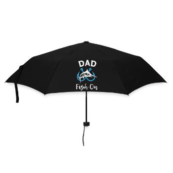 Dad Fish On Fishing - Umbrella (small) - black - Front