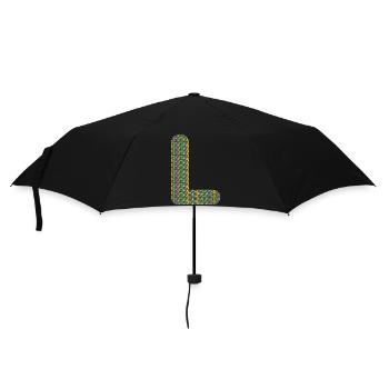 Colorful Heart L Design – Unique & Stylish! - Umbrella (small) - black - Front