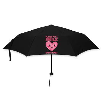 Please put a smile in my heart - Regenschirm (klein) - Schwarz - Vorne