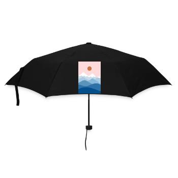 Paysage de montagne rose - Parapluie standard - noir - Devant