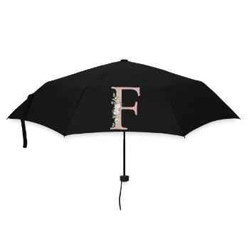 F Monogram, Floral, Personnalisable - Parapluie standard - noir - Devant