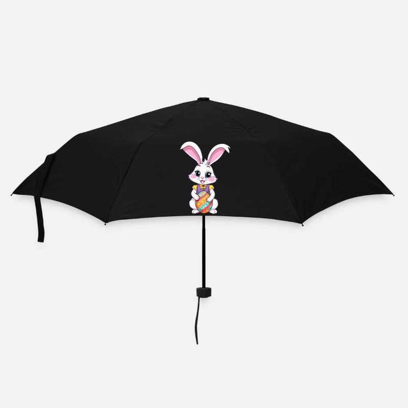Osterhase mit Ostereiern - Regenschirm (klein) - Schwarz