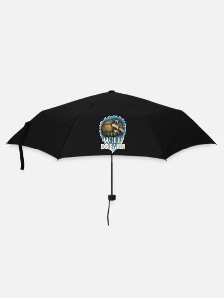 Wild Dreams – Sleeping Raccoon Watercolor - Umbrella (small) - black