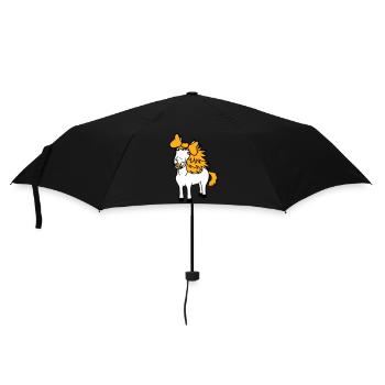 cheval mignon poney fille femelle fille cheval fille - Parapluie standard - noir - Devant