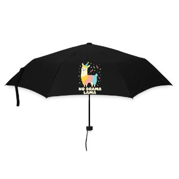 Lama drôle avec chapeau de fête et dicton - Parapluie standard - noir - Devant