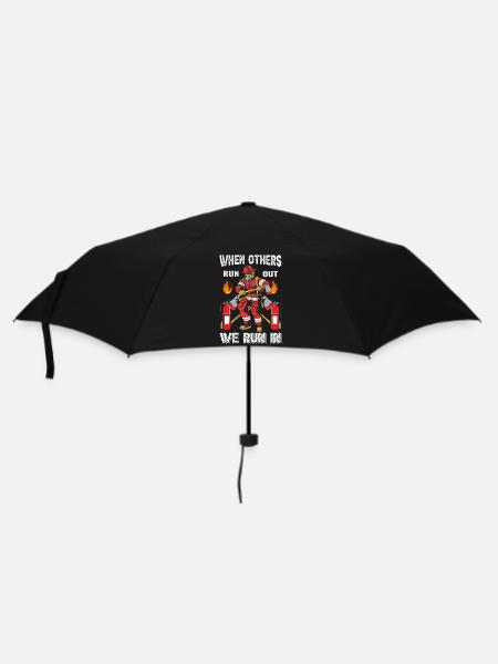 Feuerwehr - Regenschirm (klein) - Schwarz
