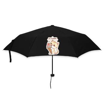 Chat gourmande et cornet pastel - Parapluie standard - noir - Devant