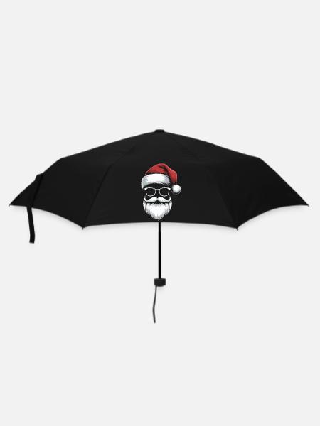 Santa Gläser mit Bart & Mütze - Regenschirm (klein) - Schwarz