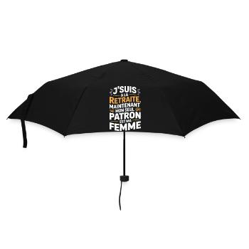 Retraite humour homme patron c’est ma femme - Umbrella (small) - black - Front