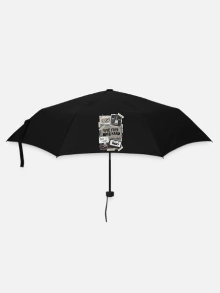 Live Free Rock Hard - Musique rock vintage - Parapluie standard - noir