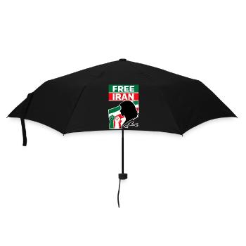 Free Iran - Regenschirm (klein) - Schwarz - Vorne