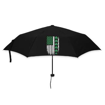 St Patrick Shamrock USA-Flagge - Regenschirm (klein) - Schwarz - Vorne