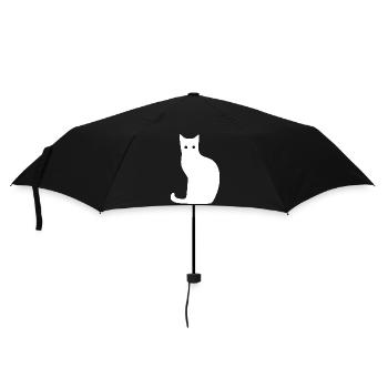 Cat Silhouette Minimal Design Cat Lover Cats - Umbrella (small) - black - Front