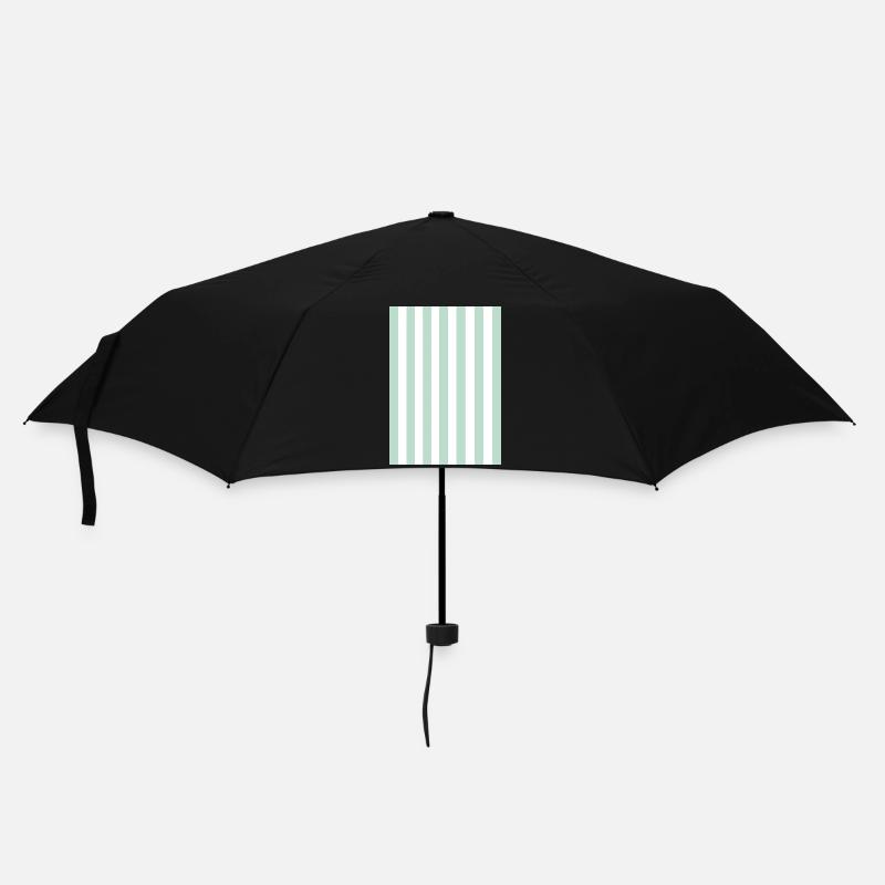 Stripes - green, white, personalizable - Umbrella (small) - black