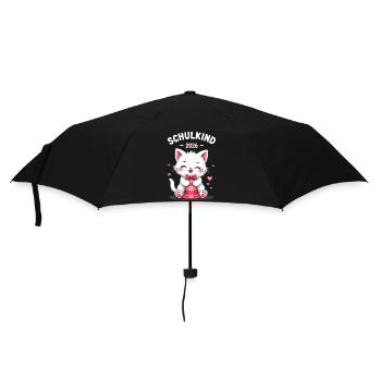 Schulkind 2026 Einschulung 2026 Schulanfang - Regenschirm (klein) - Schwarz - Vorne