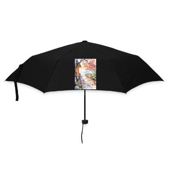 Floral path in watercolor - Umbrella (small) - black - Front