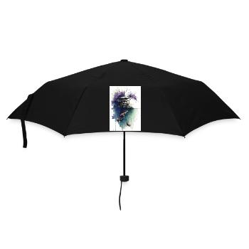 Watercolor Koi and Cherry Pagoda - Umbrella (small) - black - Front