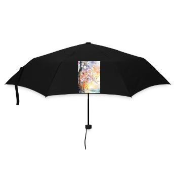 Cherry trees in Aube Watercolor - Umbrella (small) - black - Front