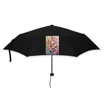 Multicolor Watercolor Koi - Umbrella (small) - black - Front