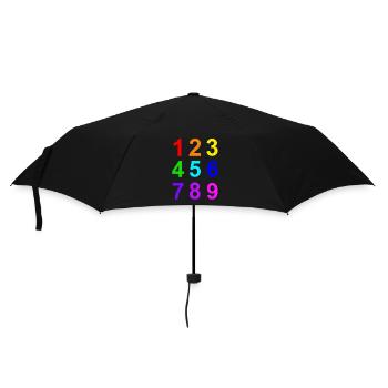 Apprenez les nombres 1 à 9 couleurs - Parapluie standard - noir - Devant