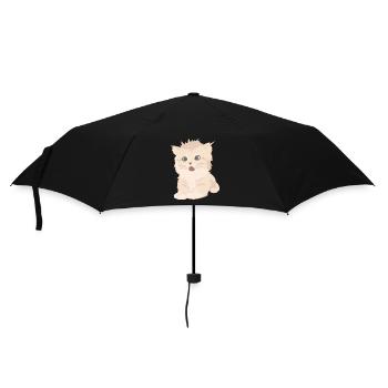 Cute cat as illustration - Umbrella (small) - black - Front