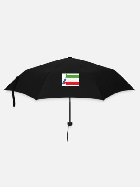 Flag of Equatorial Guinea, Map - Umbrella (small) - black