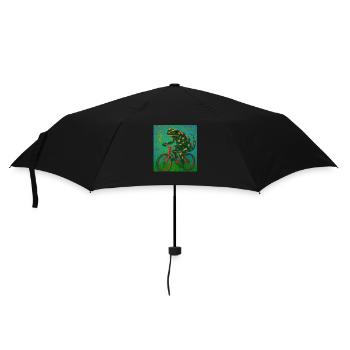 Feuersalamander fährt Fahrrad - Regenschirm (klein) - Schwarz - Vorne