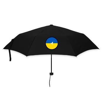 Slava Ukraini za myr - Regenschirm (klein) - Schwarz - Vorne