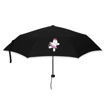 Dancing comic Unicorn rainbow - Umbrella (small) - black - Front