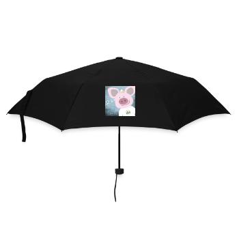 Poster Schwein Kinderzimmer Ahoi Moin - Regenschirm (klein) - Schwarz - Vorne