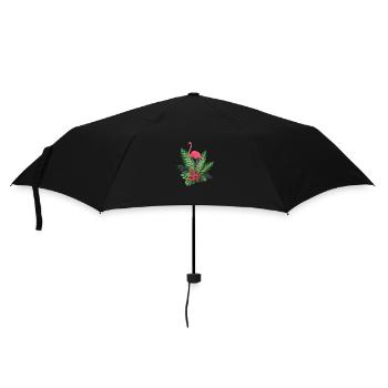 Tropischer Flamingo - Regenschirm (klein) - Schwarz - Vorne