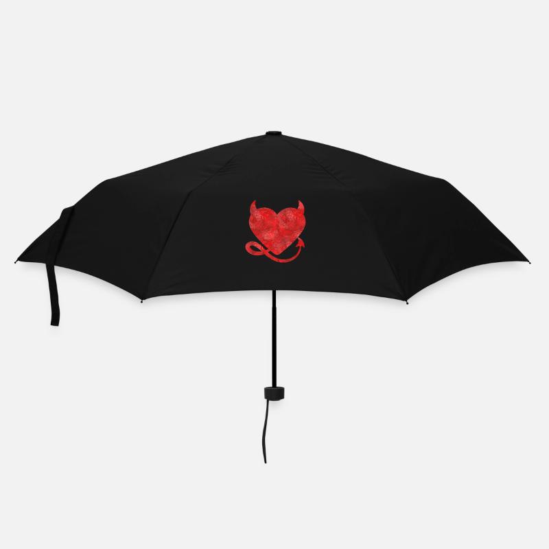Devil's Heart with Horns Design - Umbrella (small) - black