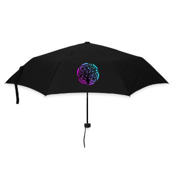 Flower of life & tree - Umbrella (small) - black - Front