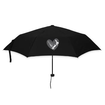 Coeur KIWI avec fougère de Nouvelle-Zélande et carte - Parapluie standard - noir - Devant