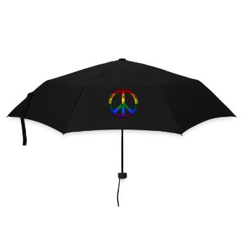 Peace Gay Sign Symbol - Regenschirm (klein) - Schwarz - Vorne