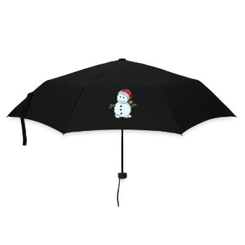 Schneemann ohne Nase - Regenschirm (klein) - Schwarz - Vorne