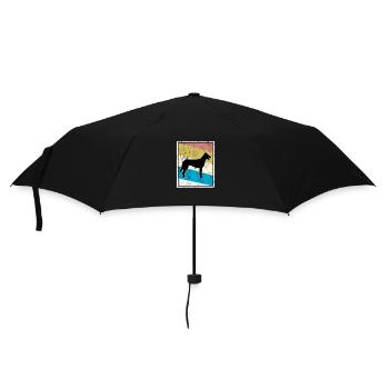 Hollandse Herder Hunde Vintage Retro - Regenschirm (klein) - Schwarz - Vorne