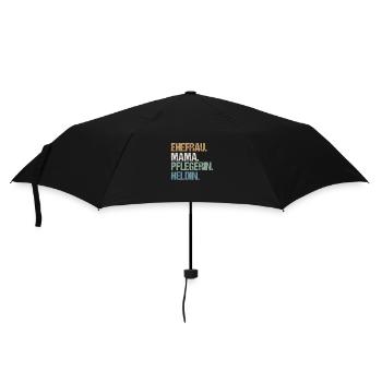 Pflegerin Pflege Mama Ehefrau Heldin Spruch Retro - Regenschirm (klein) - Schwarz - Vorne
