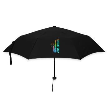 Feelin Saxy Saxophon - Regenschirm (klein) - Schwarz - Vorne