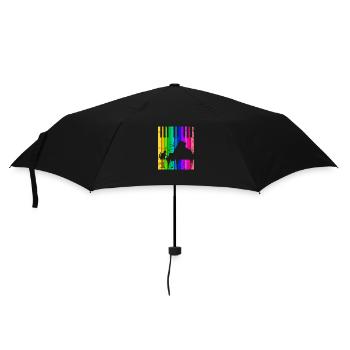 Piano grand piano musical cat kitten music - Umbrella (small) - black - Front