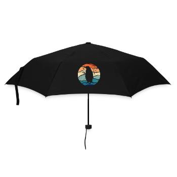 Pinguin Pinguine Tier Eis Vogel Retro Geschenk - Regenschirm (klein) - Schwarz - Vorne
