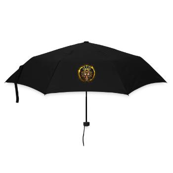 Löwe Lion König King Krone Gold - Regenschirm (klein) - Schwarz - Vorne
