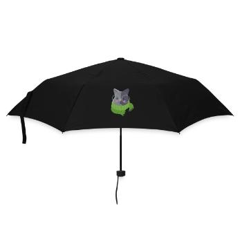 Écharpe grise mignonne de chat de chat dessiné à la main - Parapluie standard - noir - Devant