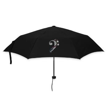 Bassschlüssel Chor Geschenkidee - Regenschirm (klein) - Schwarz - Vorne