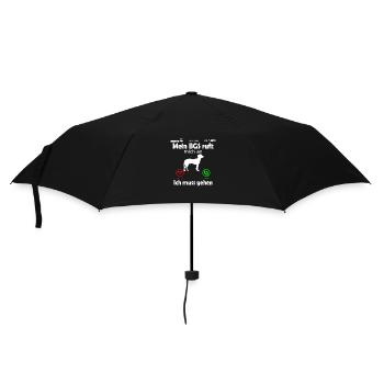 BGS Hund ruft an Spruch Lustig - Regenschirm (klein) - Schwarz - Vorne