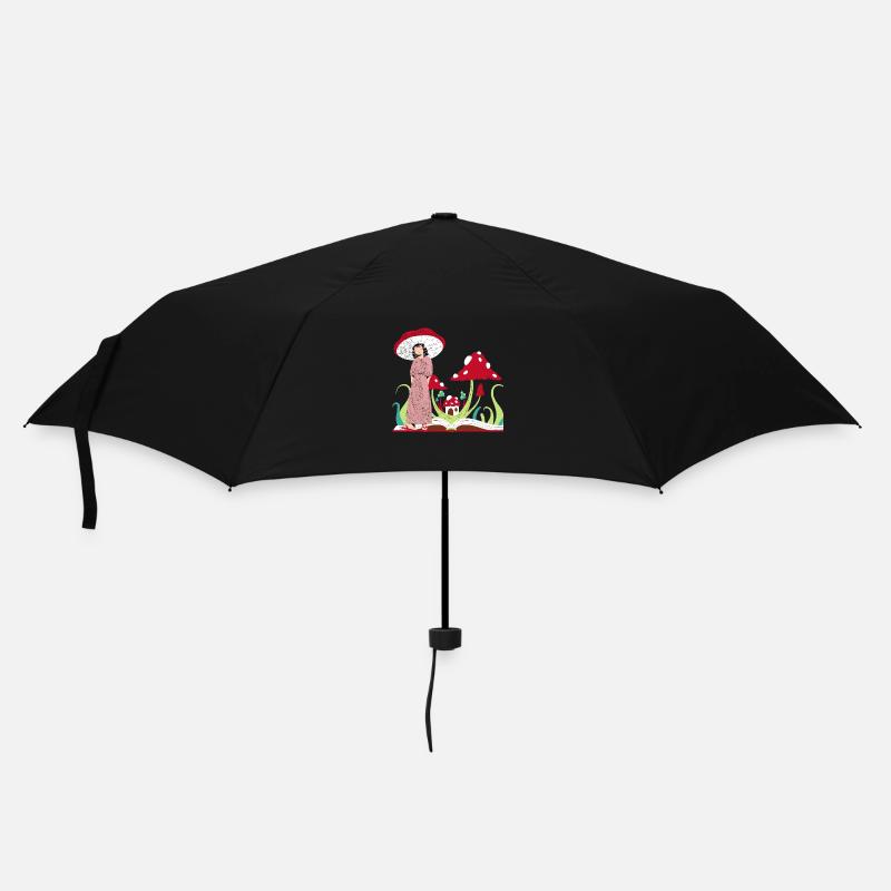 Pilzprinzessin, rote Champignons - Regenschirm (klein) - Schwarz