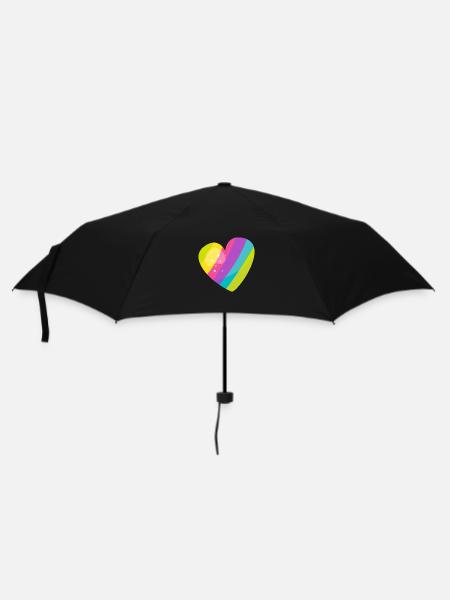 Herz - Regenschirm (klein) - Schwarz