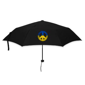 Peace sign Ukraine Stand for Ukraine Geschenk - Regenschirm (klein) - Schwarz - Vorne